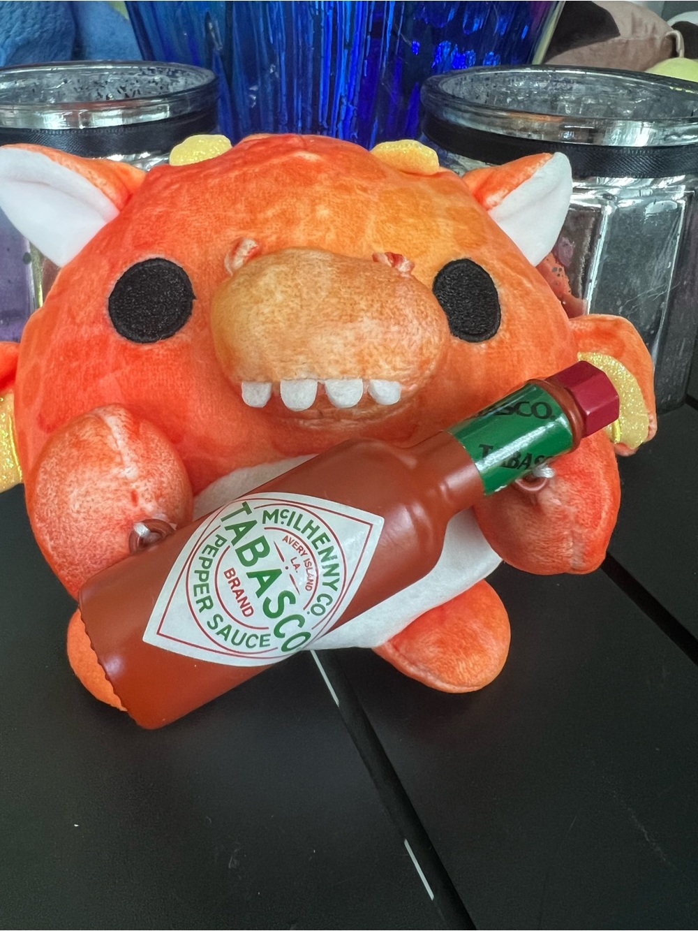 Tabasco Orange Plush Bottle Holder Cute Character Design